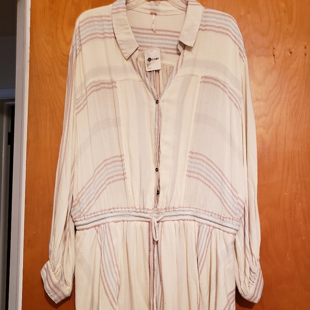 Shirtdress with flounce hem